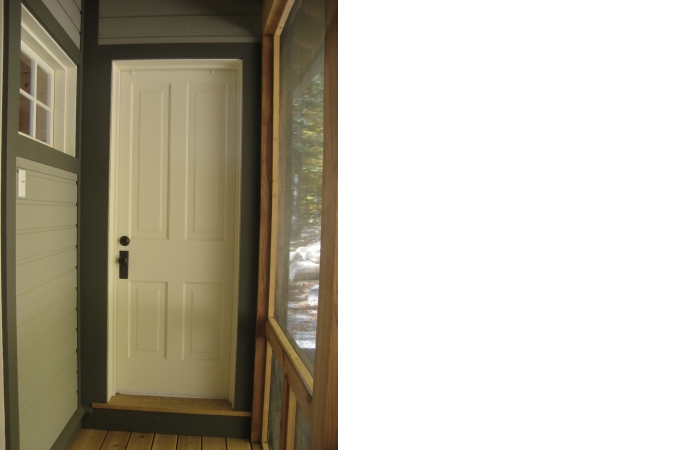 Bedroom Entrances, breezeway, recycled doors