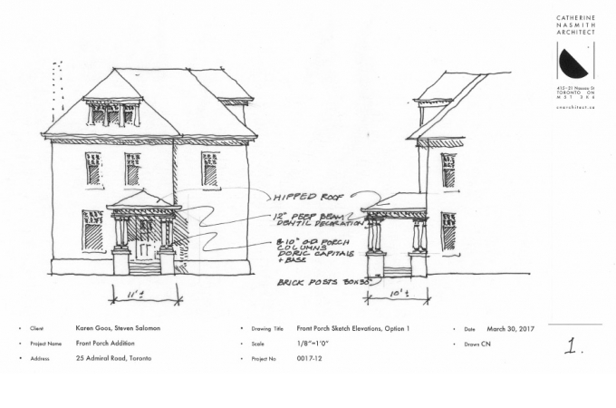 sketch design for replacement porch